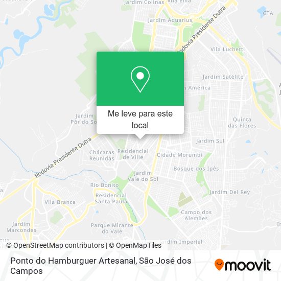 Ponto do Hamburguer Artesanal mapa