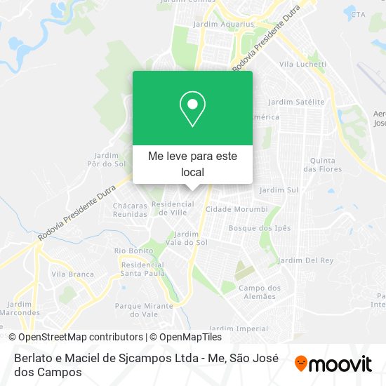 Berlato e Maciel de Sjcampos Ltda - Me mapa