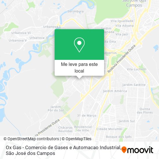 Ox Gas - Comercio de Gases e Automacao Industrial mapa