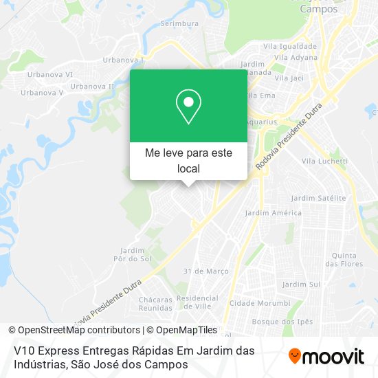 V10 Express Entregas Rápidas Em Jardim das Indústrias mapa