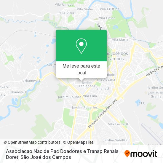 Associacao Nac de Pac Doadores e Transp Renais Doret mapa