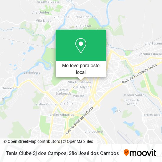 Tenis Clube Sj dos Campos mapa