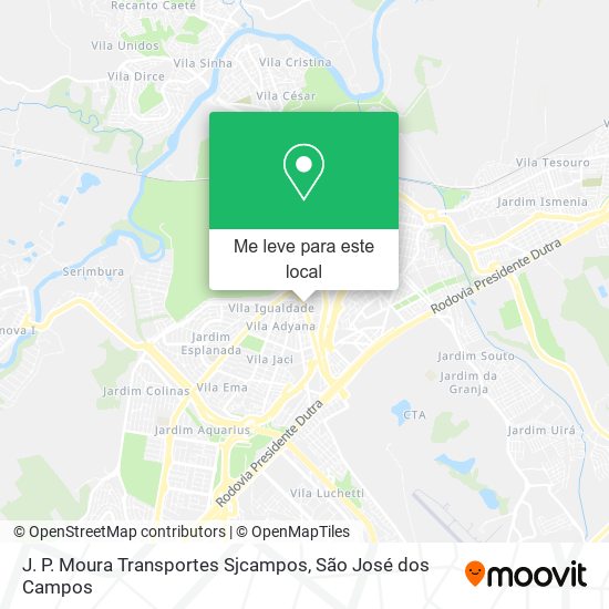 J. P. Moura Transportes Sjcampos mapa