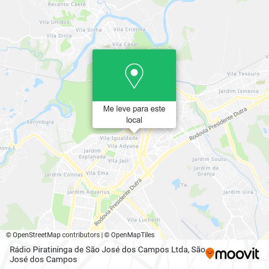 Rádio Piratininga de São José dos Campos Ltda mapa