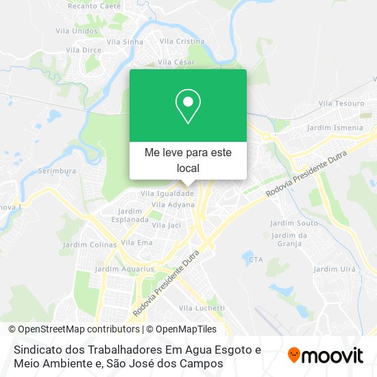 Sindicato dos Trabalhadores Em Agua Esgoto e Meio Ambiente e mapa