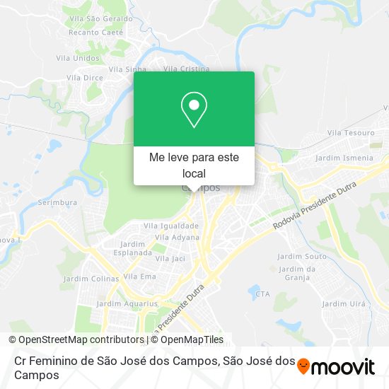 Cr Feminino de São José dos Campos mapa
