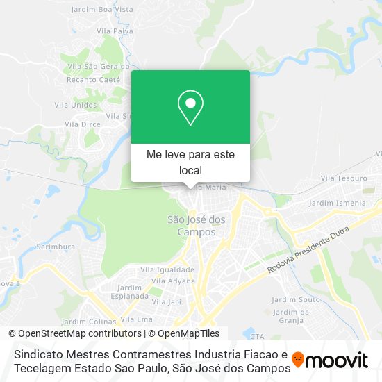 Sindicato Mestres Contramestres Industria Fiacao e Tecelagem Estado Sao Paulo mapa