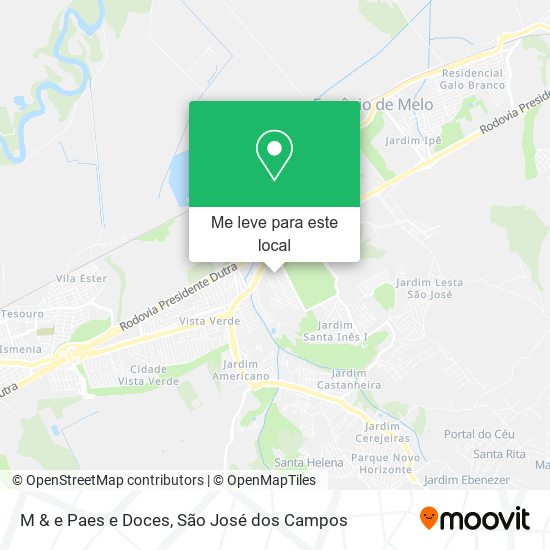 M & e Paes e Doces mapa