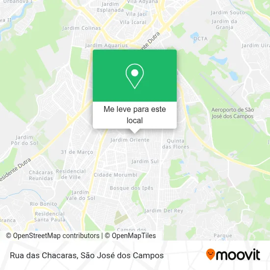 Rua das Chacaras mapa