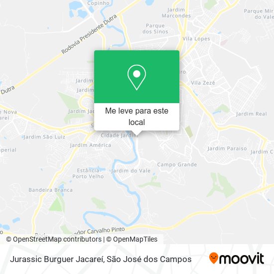 Jurassic Burguer Jacareí mapa