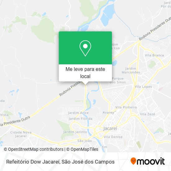 Refeitório Dow Jacareí mapa