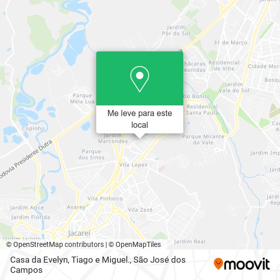 Casa da Evelyn, Tiago e Miguel. mapa