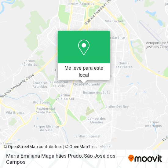 Maria Emiliana Magalhães Prado mapa