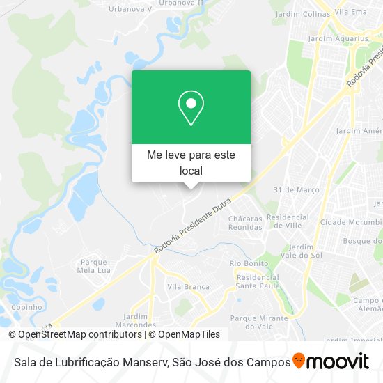 Sala de Lubrificação Manserv mapa