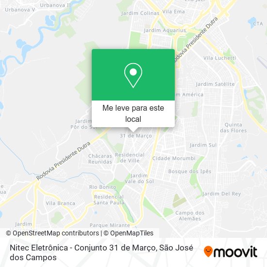 Nitec Eletrônica - Conjunto 31 de Março mapa