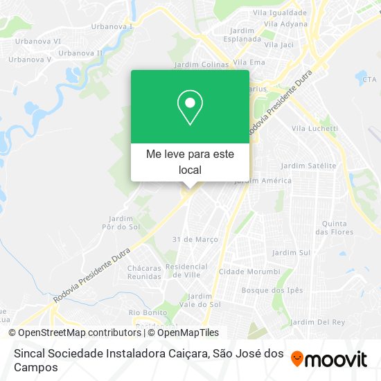 Sincal Sociedade Instaladora Caiçara mapa