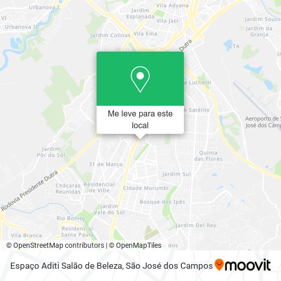Espaço Aditi Salão de Beleza mapa