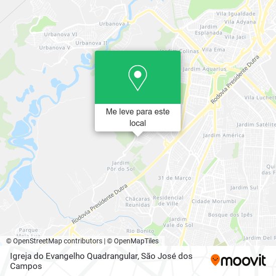 Igreja do Evangelho Quadrangular mapa