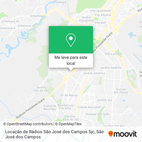 Locação de Rádios São José dos Campos Sjc mapa