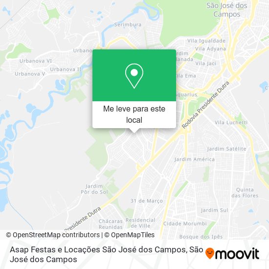 Asap Festas e Locações São José dos Campos mapa