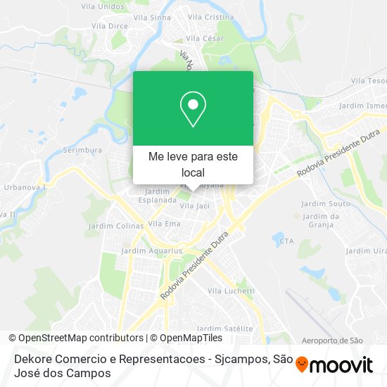 Dekore Comercio e Representacoes - Sjcampos mapa