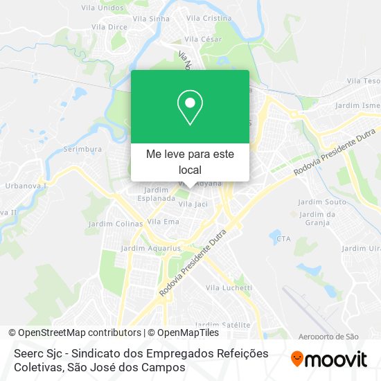 Seerc Sjc - Sindicato dos Empregados Refeições Coletivas mapa