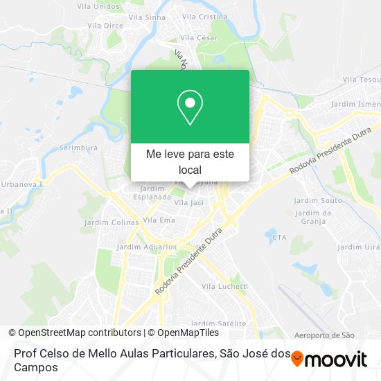 Prof Celso de Mello Aulas Particulares mapa