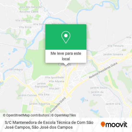 S / C Mantenedora de Escola Técnica de Com São José Campos mapa