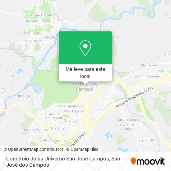 Comércio Jóias Universo São José Campos mapa