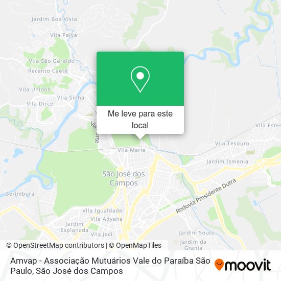 Amvap - Associação Mutuários Vale do Paraíba São Paulo mapa