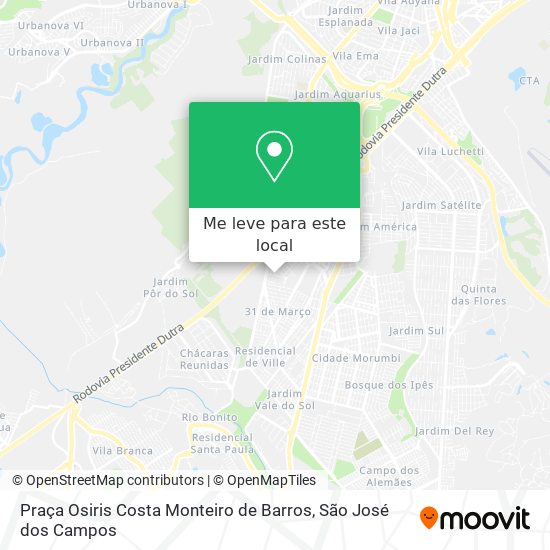 Praça Osiris Costa Monteiro de Barros mapa