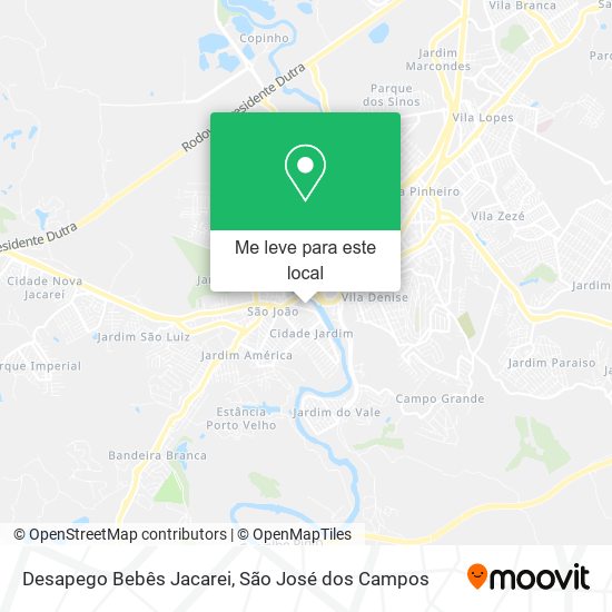 Desapego Bebês Jacarei mapa