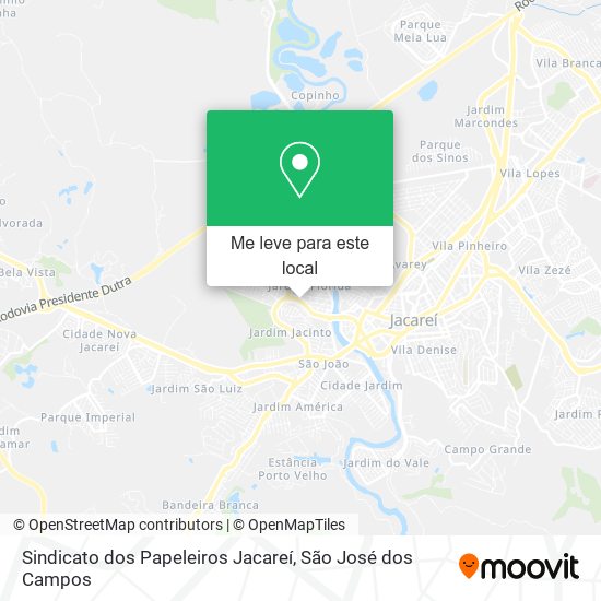 Sindicato dos Papeleiros Jacareí mapa
