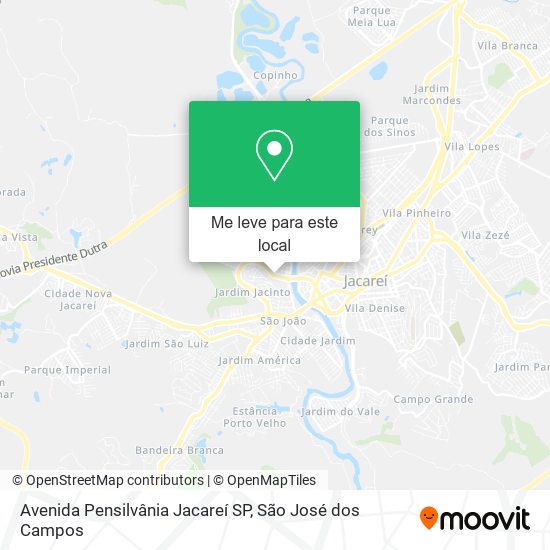 Avenida Pensilvânia Jacareí SP mapa