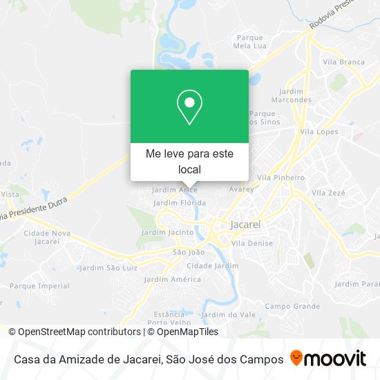 Casa da Amizade de Jacarei mapa