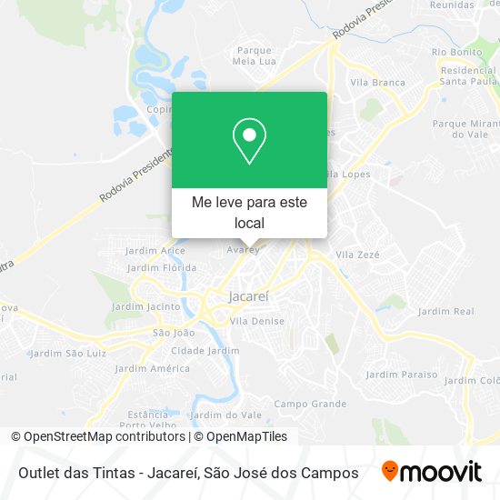Outlet das Tintas - Jacareí mapa