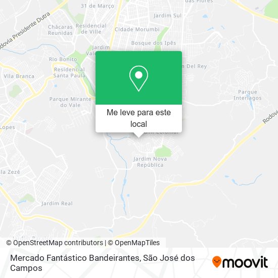 Mercado Fantástico Bandeirantes mapa