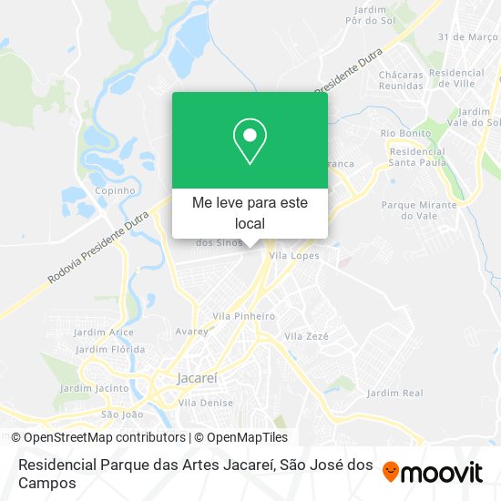 Residencial Parque das Artes Jacareí mapa