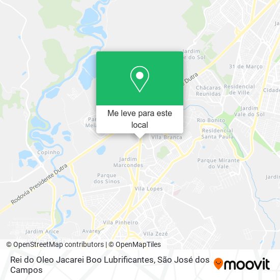 Rei do Oleo Jacarei Boo Lubrificantes mapa
