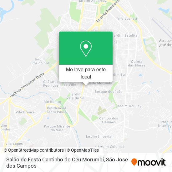 Salão de Festa Cantinho do Céu Morumbi mapa