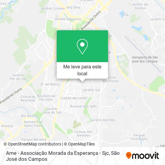 Ame - Associação Morada da Esperança - Sjc mapa