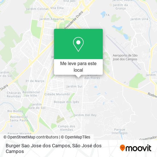 Burger Sao Jose dos Campos mapa