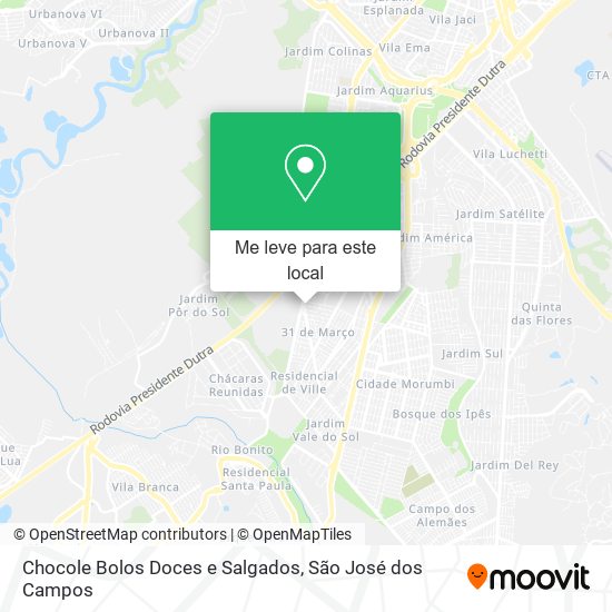 Chocole Bolos Doces e Salgados mapa