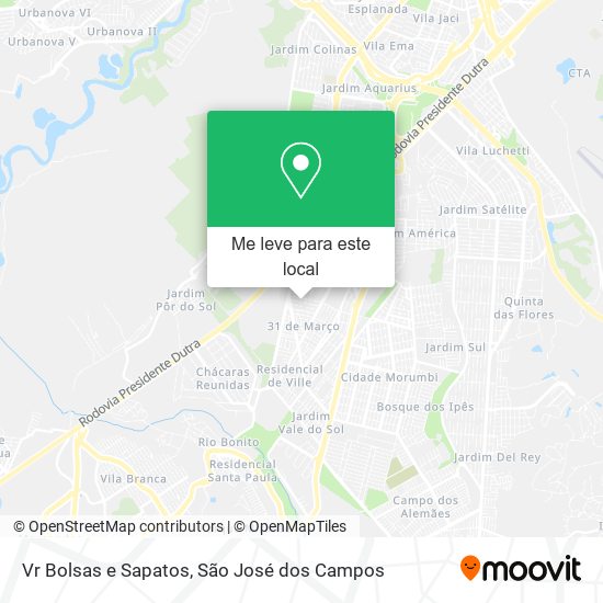 Vr Bolsas e Sapatos mapa