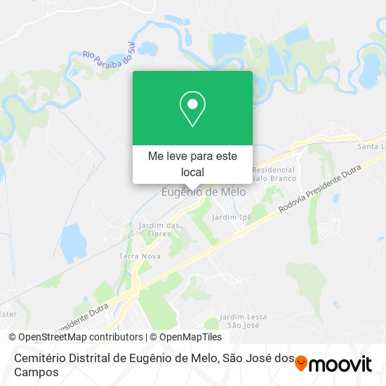 Cemitério Distrital de Eugênio de Melo mapa