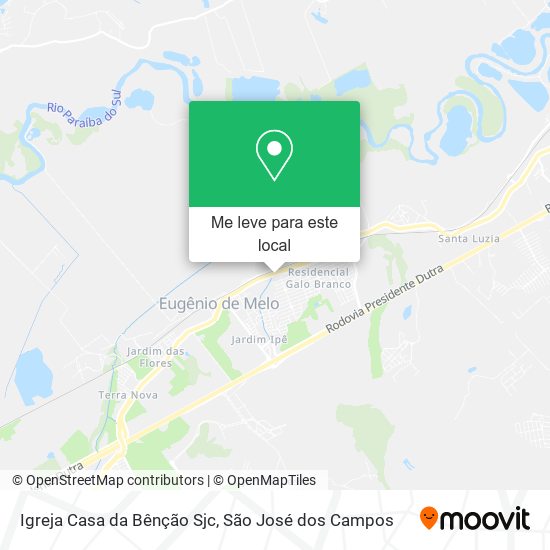 Igreja Casa da Bênção Sjc mapa