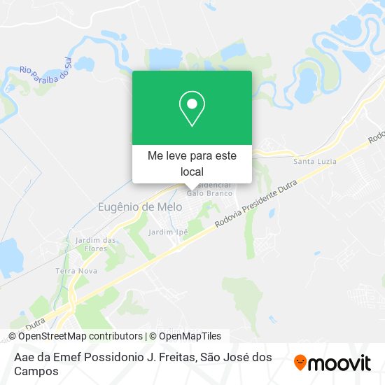 Aae da Emef Possidonio J. Freitas mapa