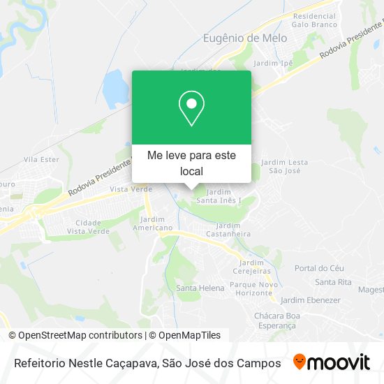 Refeitorio Nestle Caçapava mapa