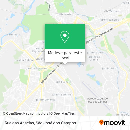Rua das Acácias mapa