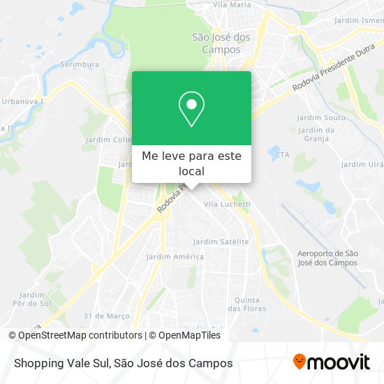 Shopping Vale Sul mapa